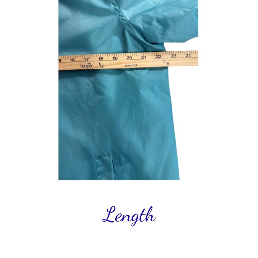 Totes Teal Zip Jacket Medium Removable Hood Lightweight - Picture 10 of 10